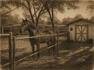 horse in a stall